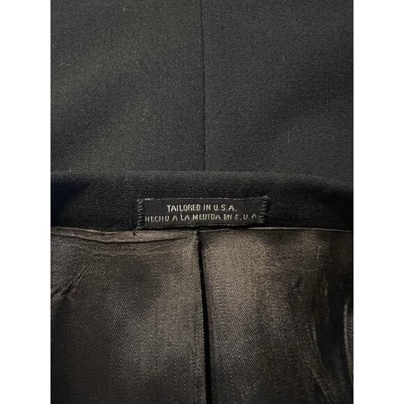 Stafford 46XL Solid Black Gold Tone Buttons Blazer Sport Coat Worsted Wool - Picture 9 of 15